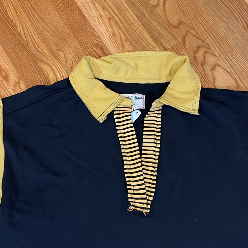 Free People Black and Mustard Striped Pullover Hoodie - Picture 7 of 14